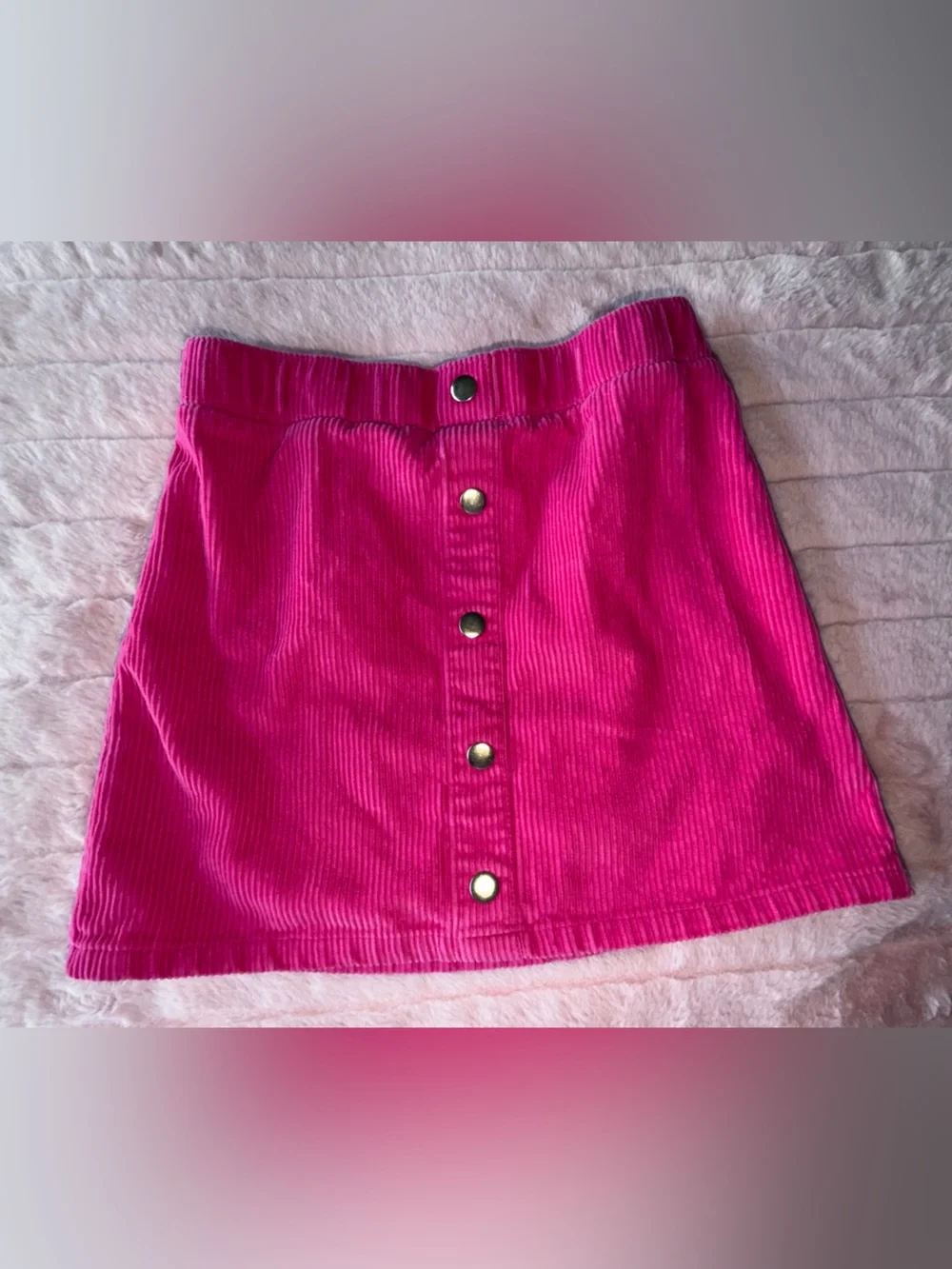 Isaac Mizrahi Hot Pink Corduroy Mini Skirt